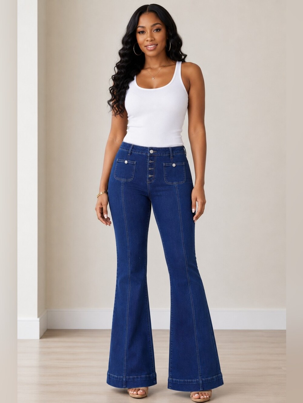 Women's Blue Flared Leg Jeans - NWOT